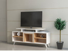 Hanah Home Mueble para TV Kutay Blanco y Teca